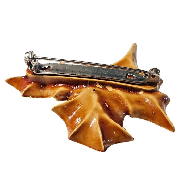 Vintage Style Holly Leaf Brooch Pin 1.88" Red Berries Christmas Holiday Gift Box - Picture 7 of 9